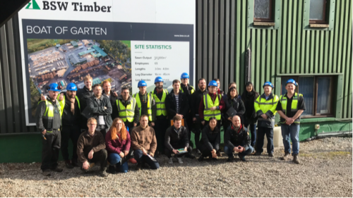 Harvard students visit Boat of Garten sawmill